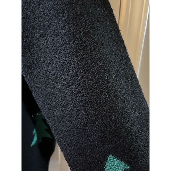 HOLIDAY TIME Soft Sweater Womens Xl Black Green Knit Sequin Trees Ugly Christmas - Picture 4 of 7